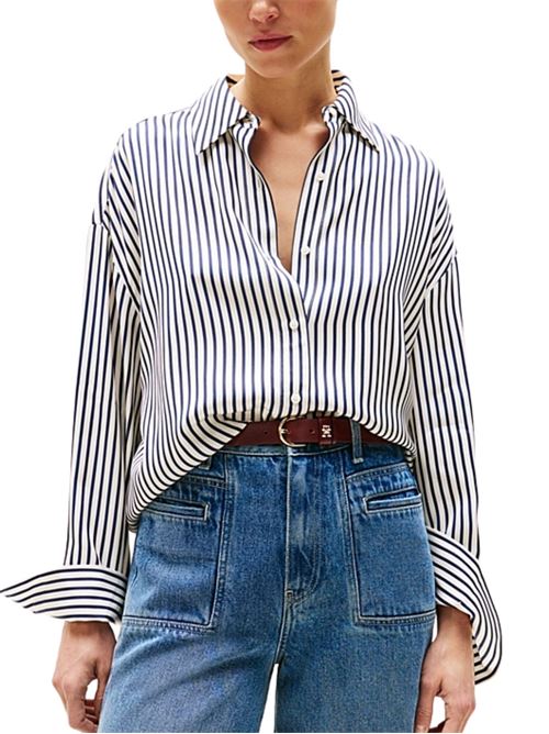 Camicia a righe in viscosa Tommy Hilfiger | WW0WW458880FD